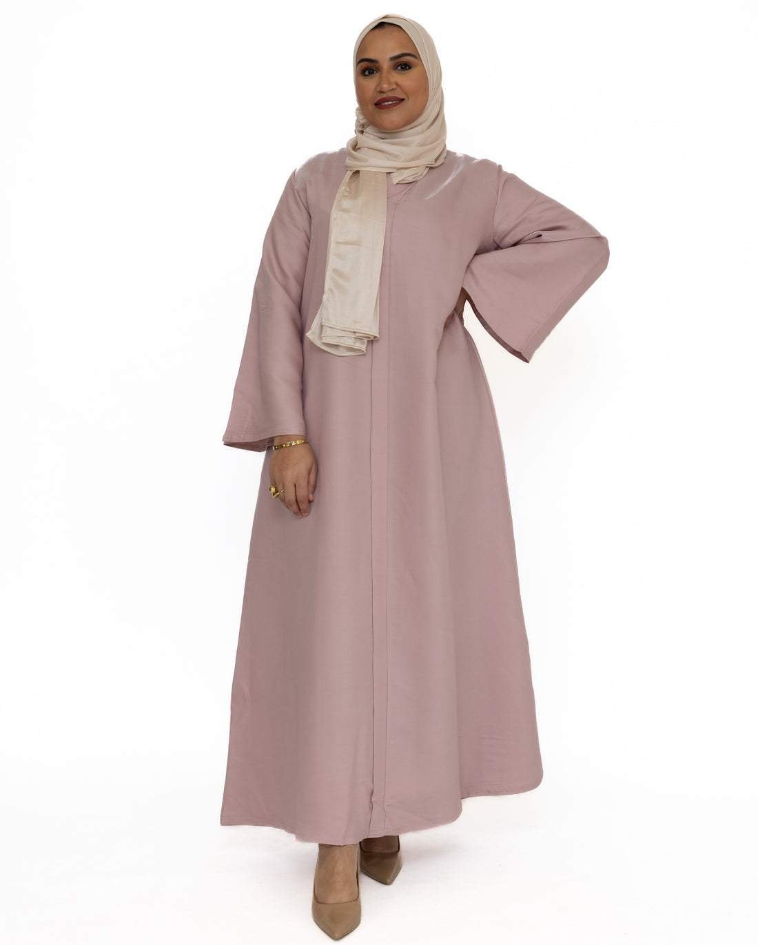 Abaya A-line Inaya met glans – luchtige, soepele stof in 6 kleuren – foto 6