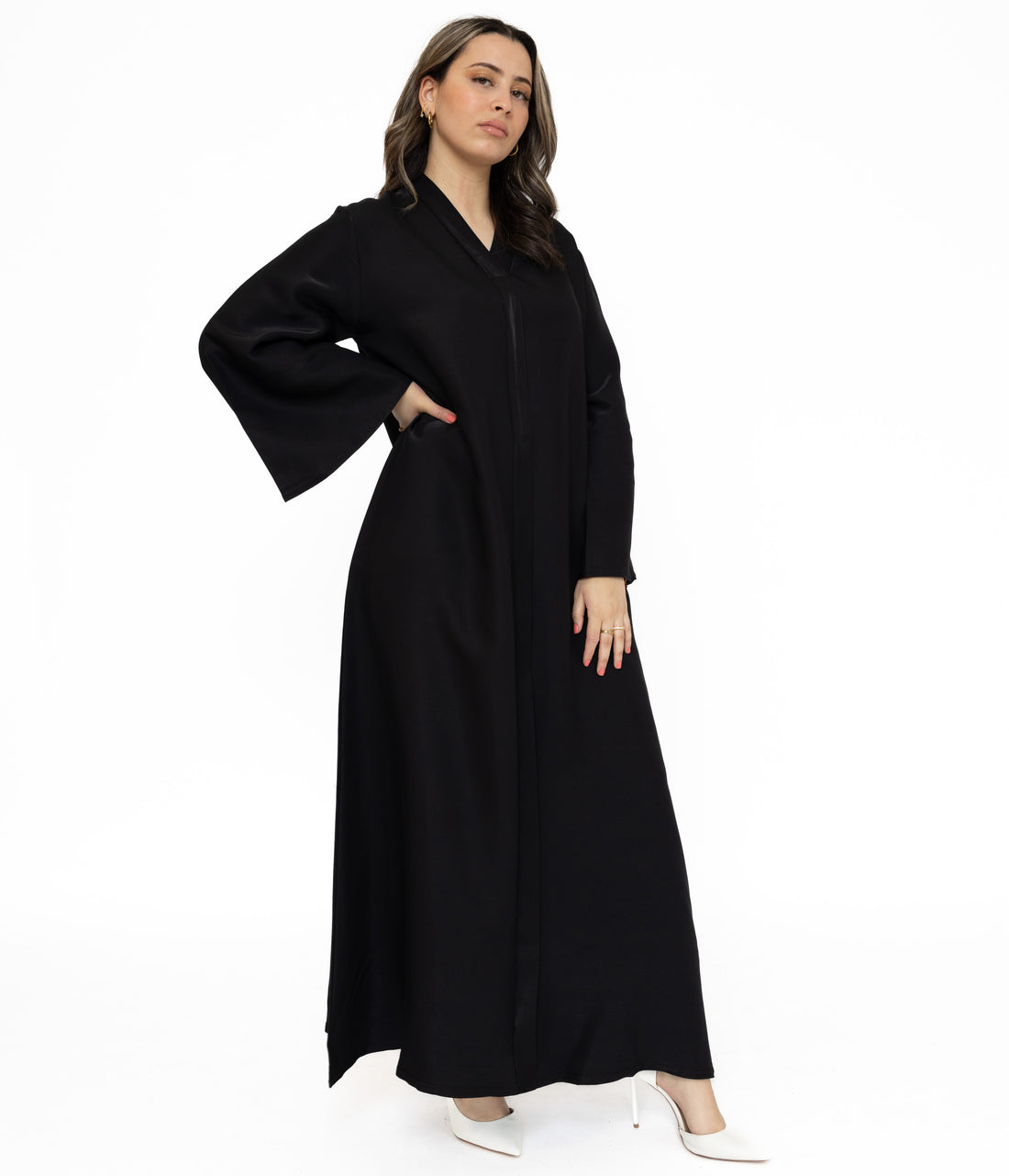Abaya A-line Inaya met glans – luchtige, soepele stof in 6 kleuren – foto 3