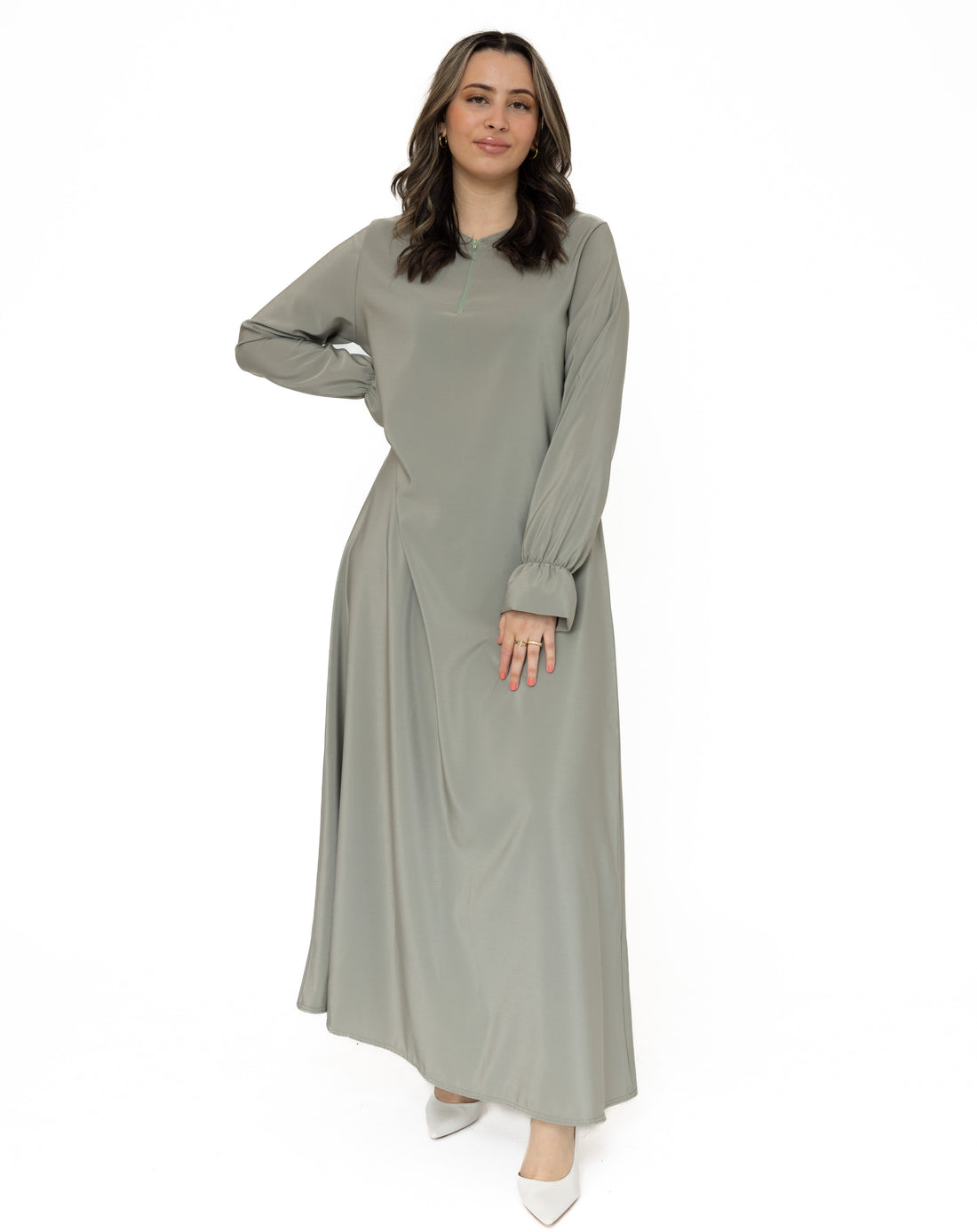 Abaya Aya voor dames – lichtblauw, beige, donkerblauw of mint, XS t/m XL – foto 14