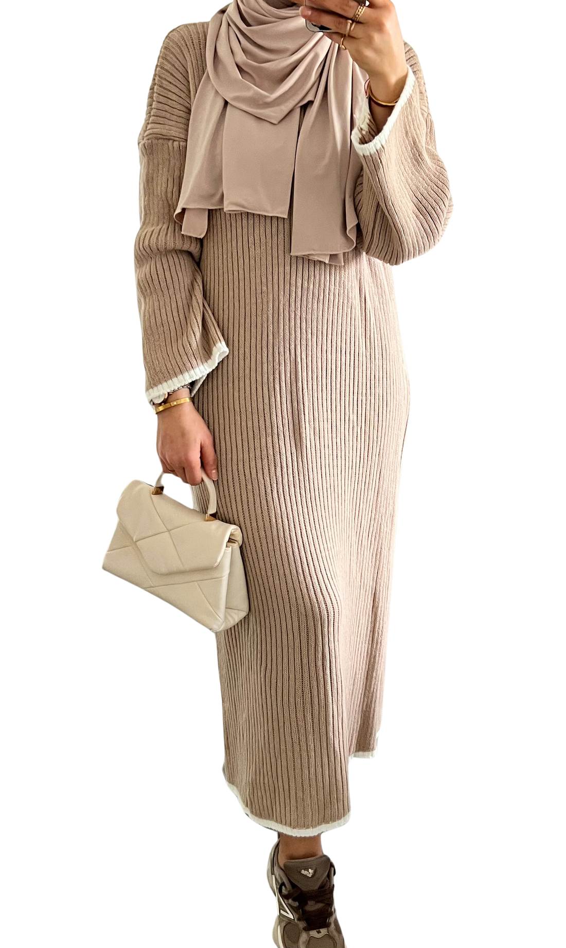 Ribbed Dress – warme geribde truijurk, one size, in zes kleuren – foto 11