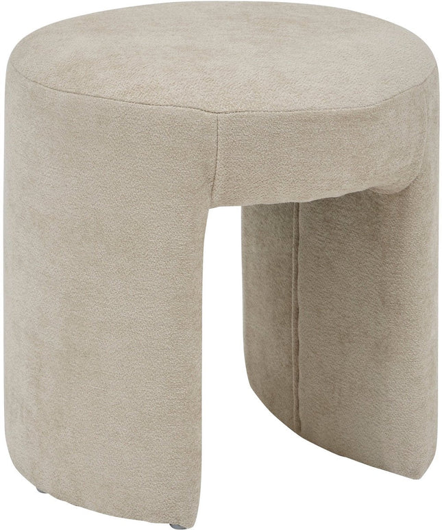 Atmosphera Jin poef – beige, boogvorm, Ø 38 x 38 cm