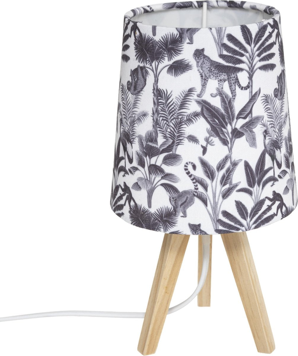 Atmosphera Kids nachtlampje Jungle – kinderlamp zwart/wit met E14-fitting