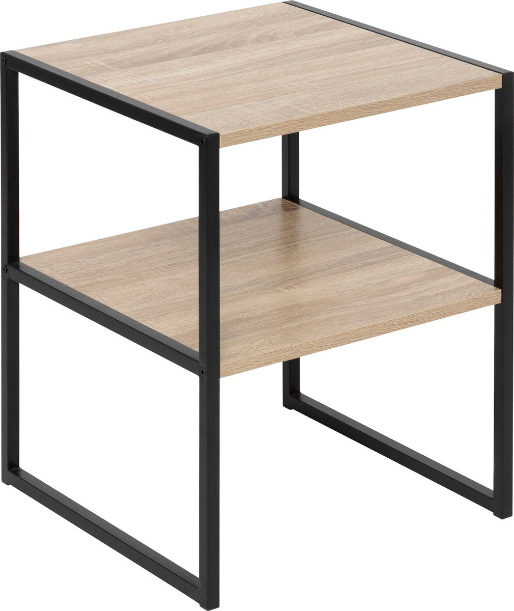 5Five Aliaj Nachttafel met 2 planken - Bijzettafel - 40 x 40 x 50 cm - Beige