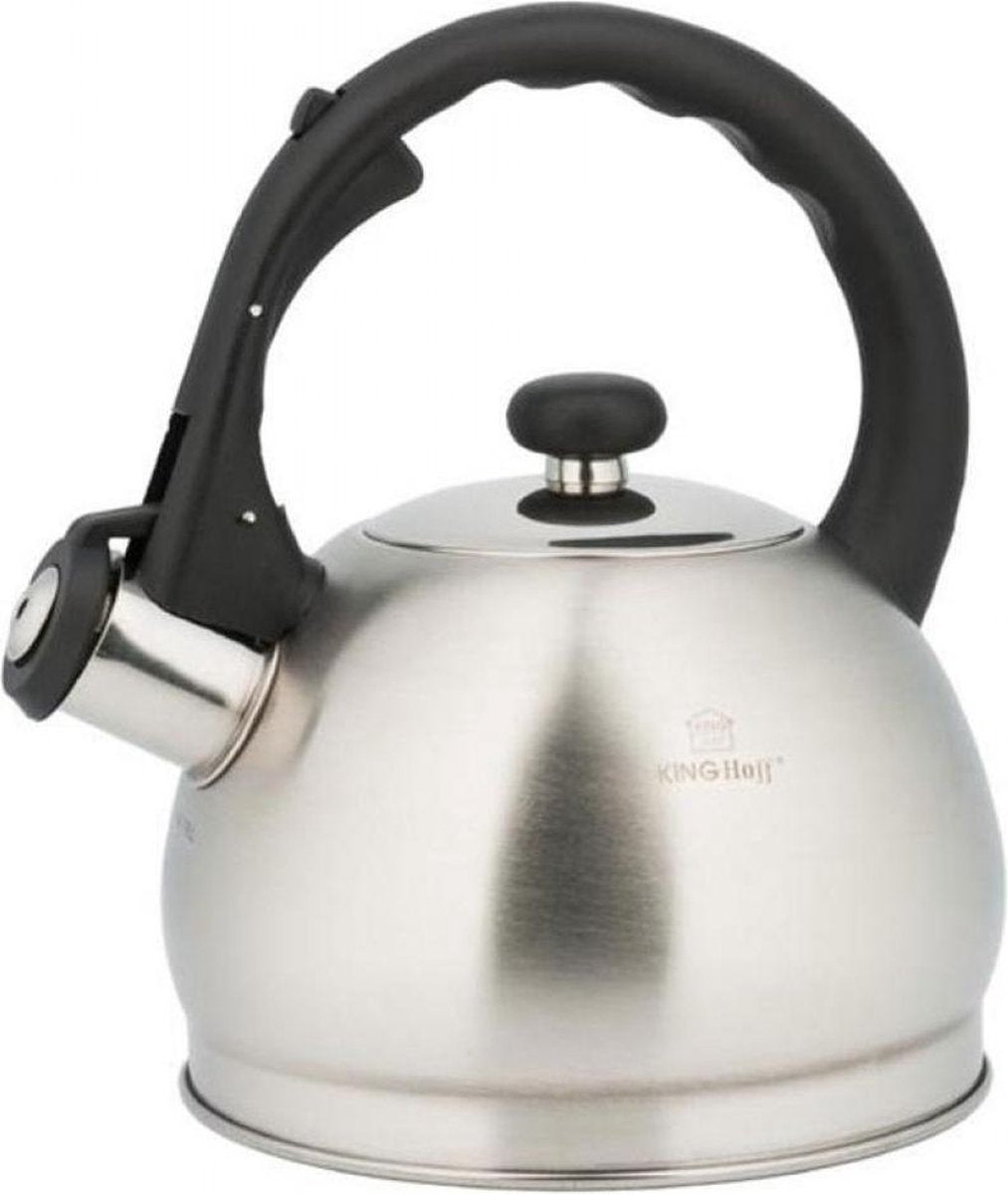 Kinghoff 3773 fluitketel van RVS – 1,8 liter, voor alle warmtebronnen