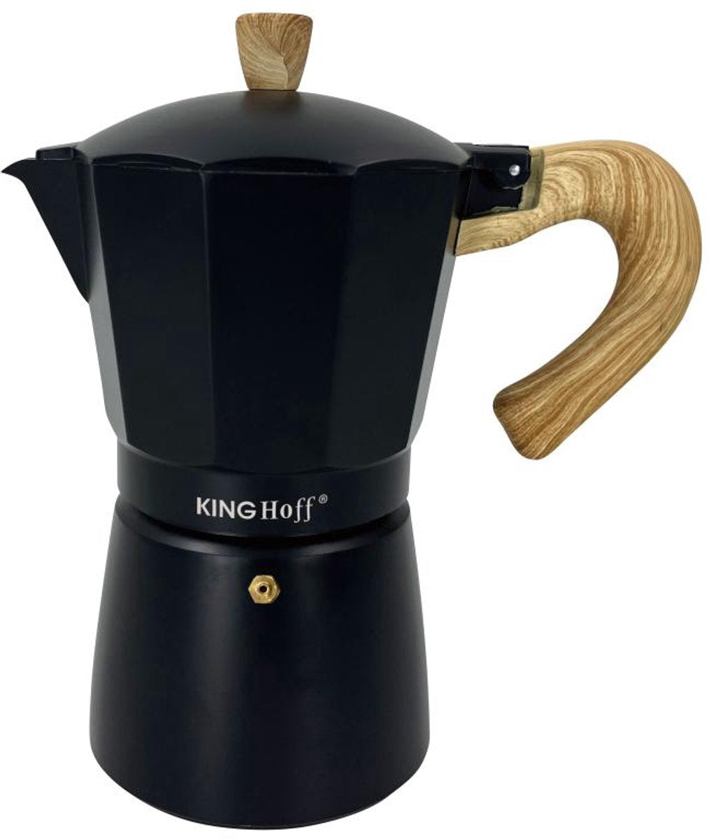 Kinghoff KH-1887 espressomaker aluminium – 9 kopjes, 450 ml, zwart, inductie