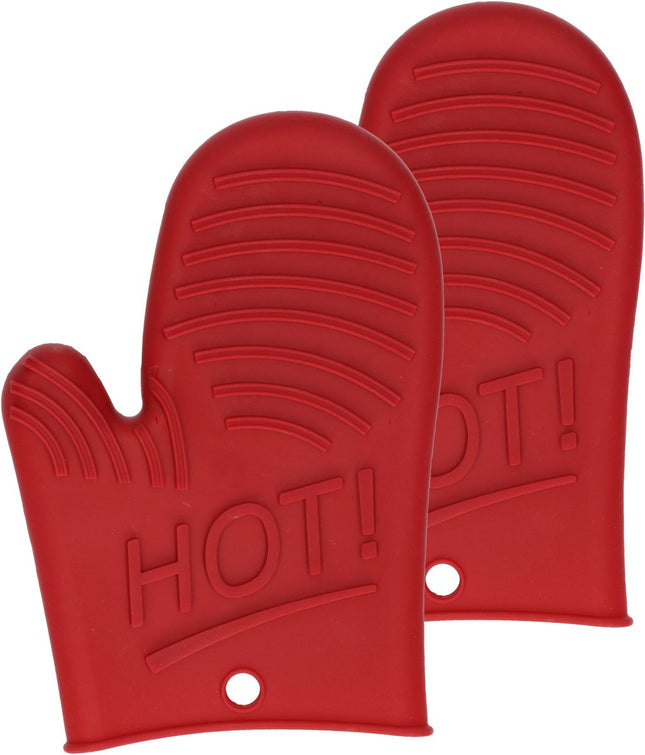 Secret de Gourmet siliconen ovenwanten rood – set van 2, 15,5 x 21 cm