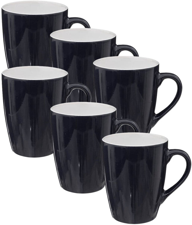 5Five Colorama koffiemokken blauw, set van 6 – keramiek, 380 ml