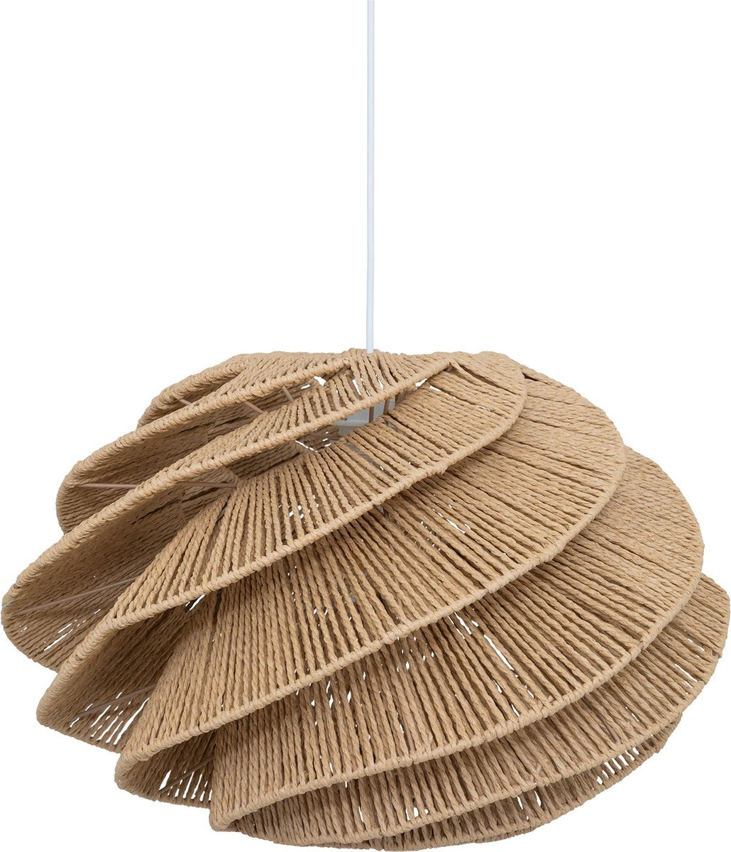 Atmosphera hanglamp Ozan beige – gevlochten papier en staal, Ø 54,5 cm