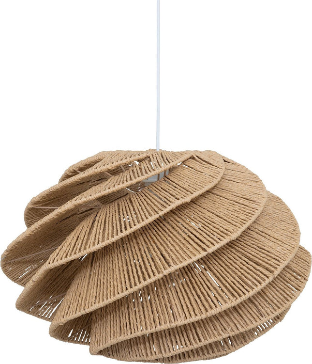 Atmosphera hanglamp Ozan beige – gevlochten papier en staal, Ø 54,5 cm