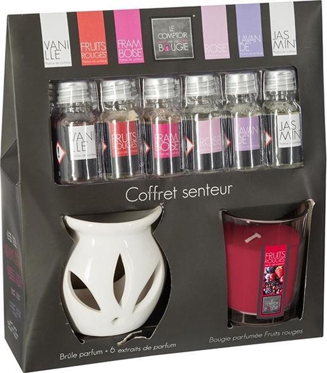 Atmosphera cadeauset met geurkaars, oliebrander en 6 flesjes geurolie