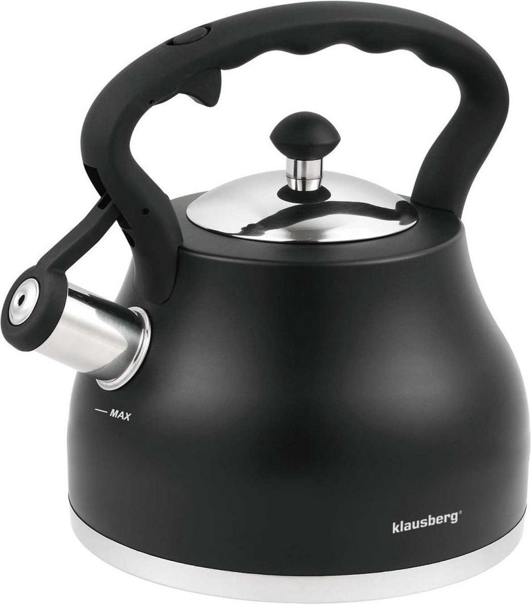 Klausberg 7448 - Whistling kettle - black - 2.7 liters