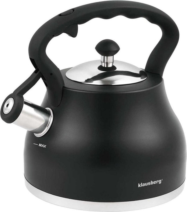 Klausberg 7448 - Whistling kettle - black - 2.7 liters