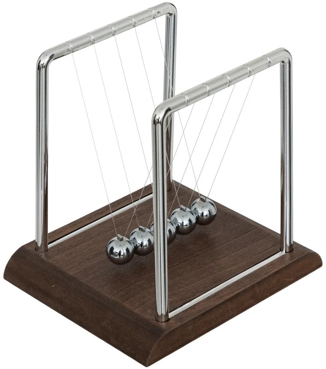 Atmosphera Newton pendel cradle met 5 metalen ballen – zilver, 17 x 15 x 18 cm