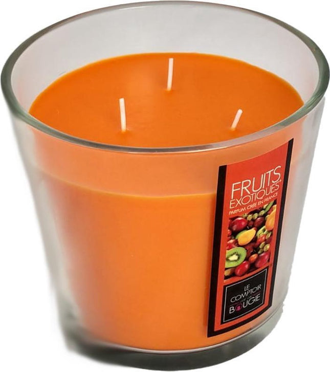 Senseszz Lifestyle geurkaars Fruits Exotiques in glas – 500 gram, 3 lonten