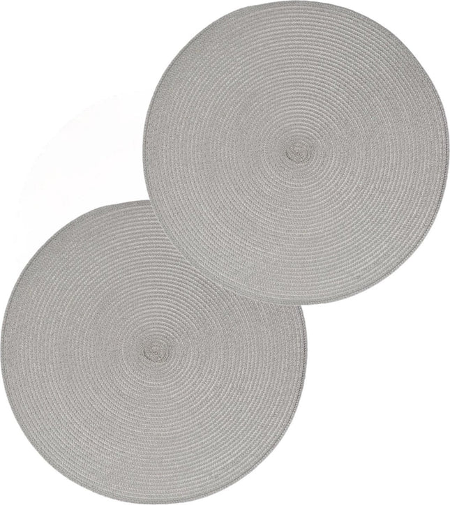 Secret de Gourmet ronde placemats lichtgrijs – set van 12, Ø 38 cm