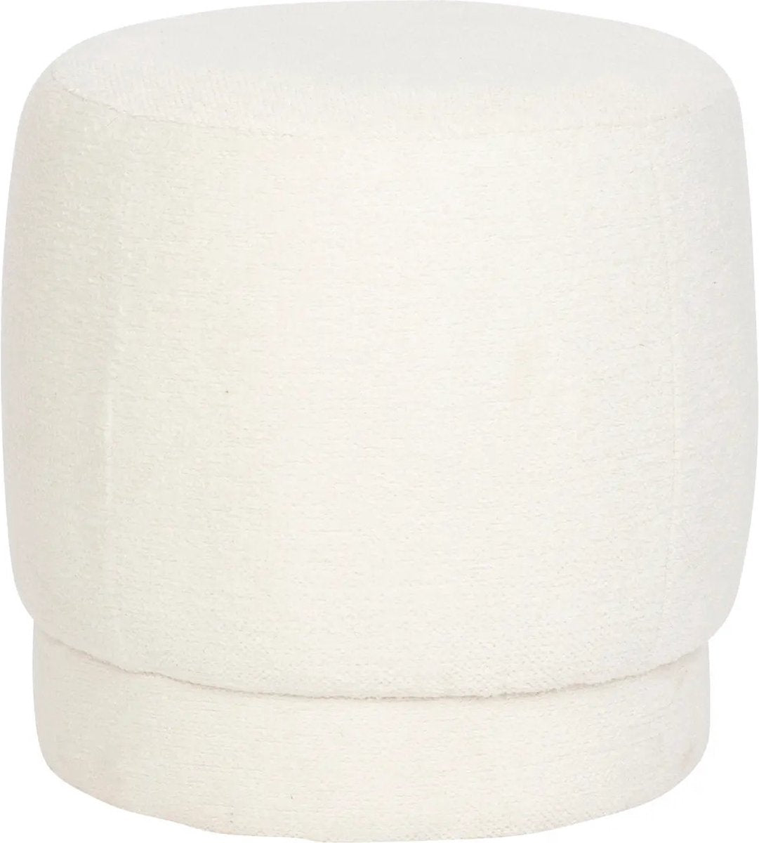 Pouf Atmosphera pour s'asseoir Perfect Seat - tissu / bois - blanc - 40 x 40 cm - sièges d'appoint
