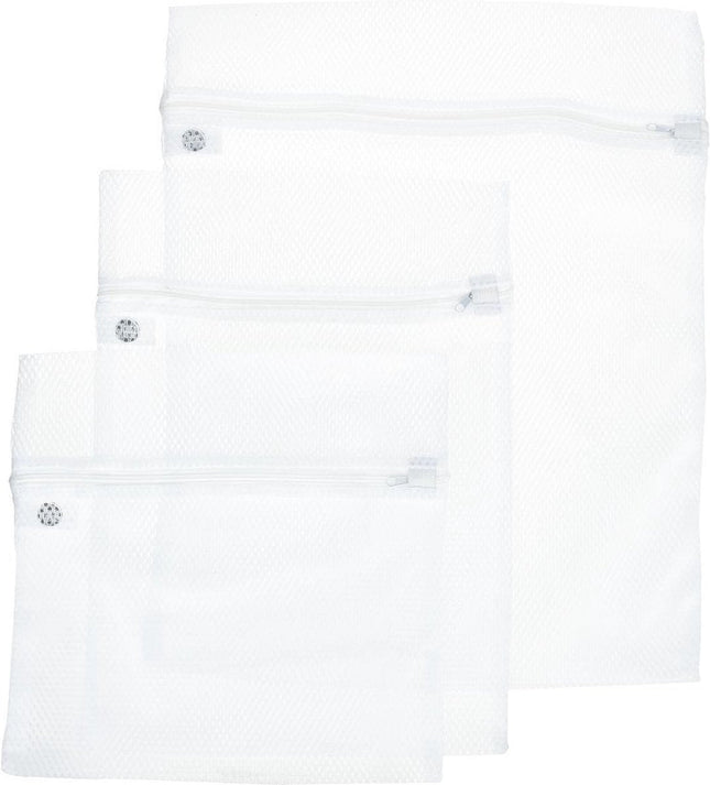 5Five wasnetjes set van 3 – waszakjes met rits voor bh's, wit, 3 formaten