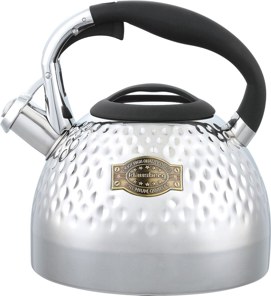 Klausberg KB-7644 fluitketel 3 liter – RVS, voor alle warmtebronnen