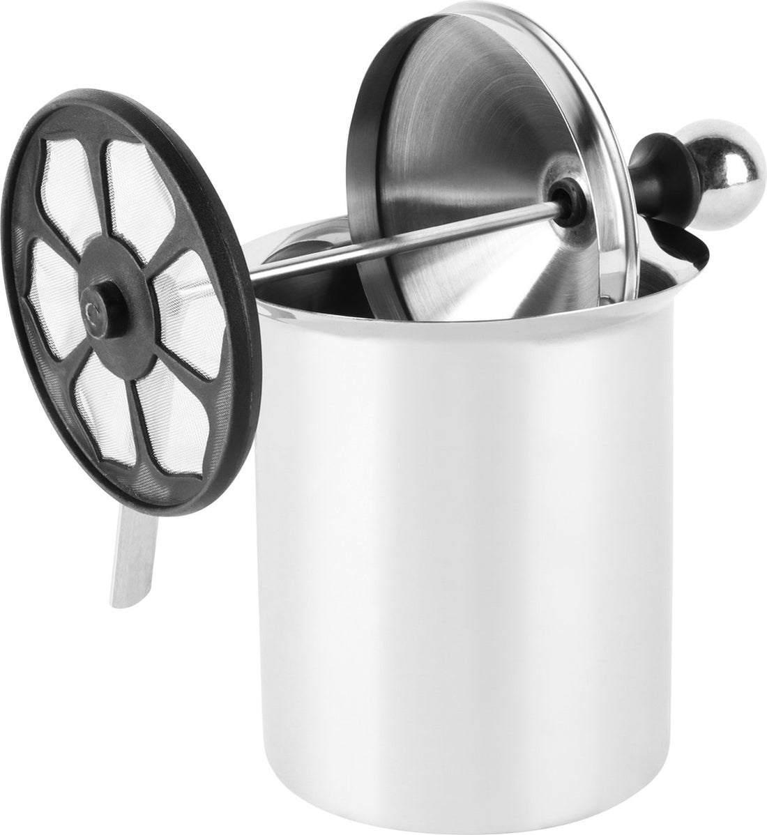 Kinghoff melkopschuimer handmatig – RVS melkkan met pomp, 800 ml – foto 2