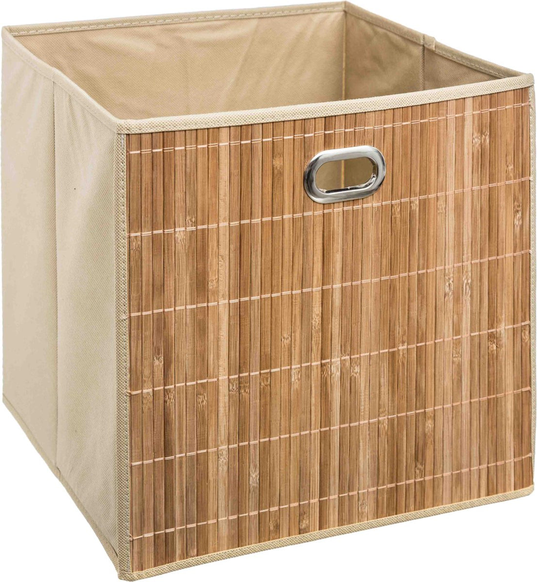 5Five opbergmand beige van linnen en bamboe – kastmand 31 x 31 x 31 cm, 29 L