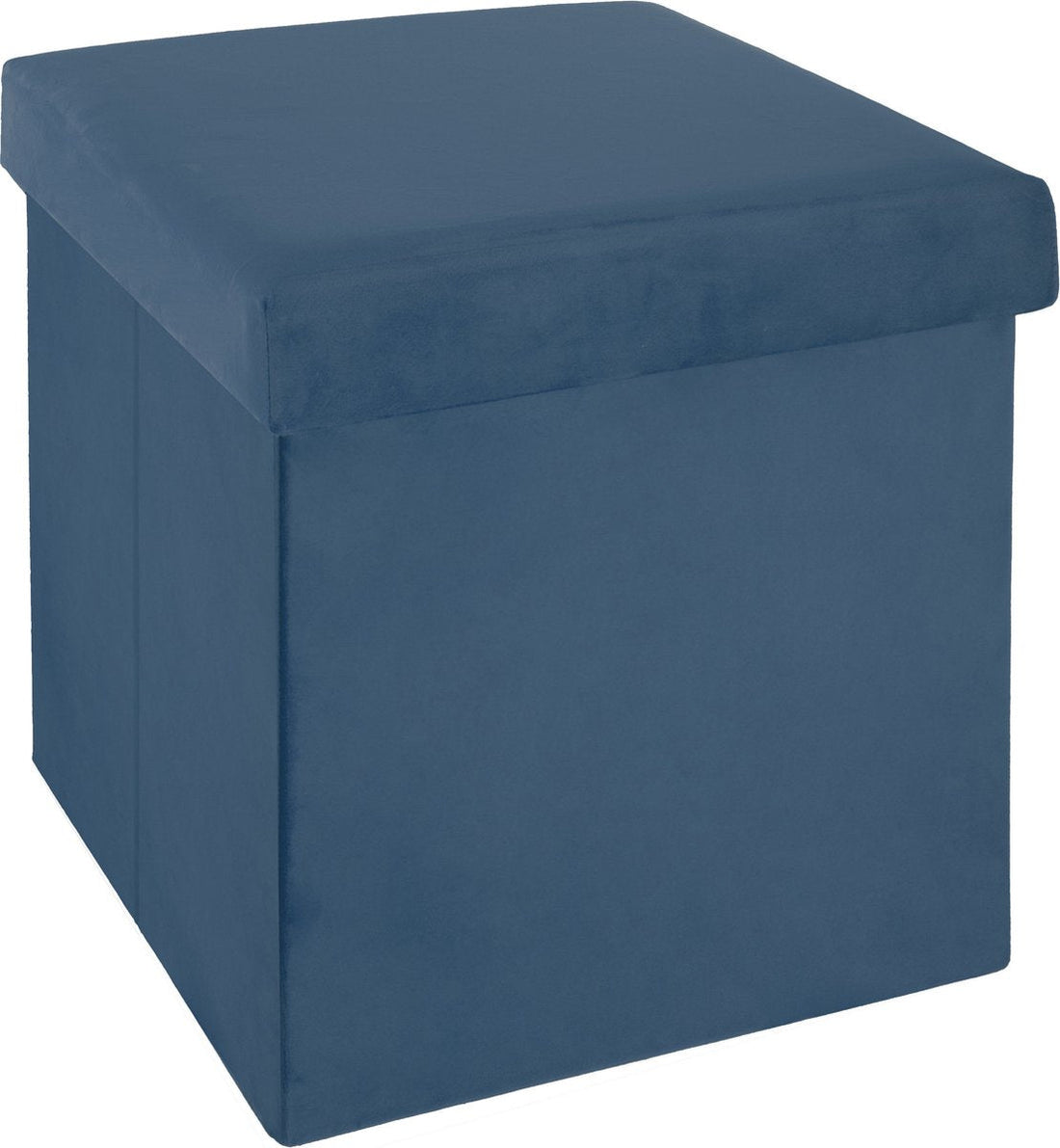 Atmosphera poef met opbergruimte – blauw, opvouwbaar, 38 x 38 x 38 cm