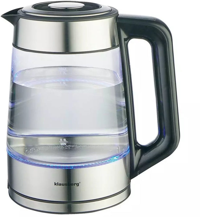 Klausberg KB7888 waterkoker met temperatuurregeling – 1,7 liter, glas, RGB-led