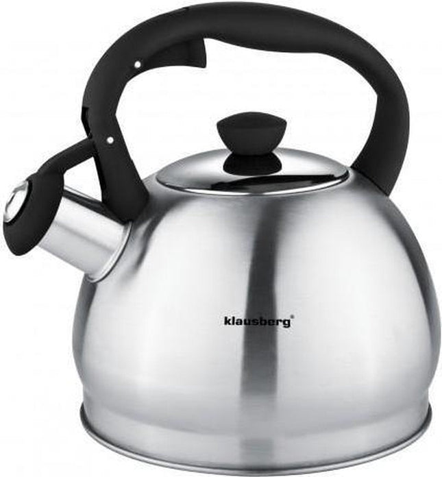 Bouilloire sifflante Klausberg KB-7043 - 1,8 L - acier inoxydable - toutes sources de chaleur - Noir