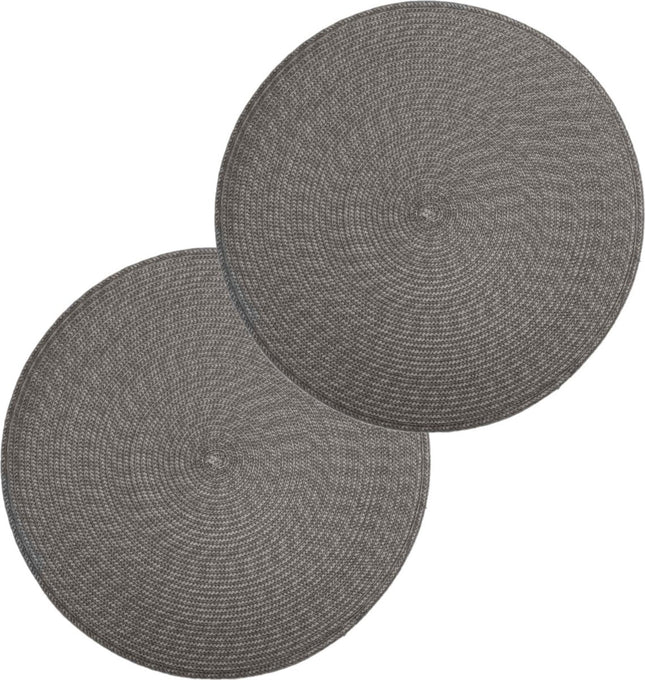 Secret de Gourmet ronde placemats grijs – set van 4, gevlochten, Ø 38 cm
