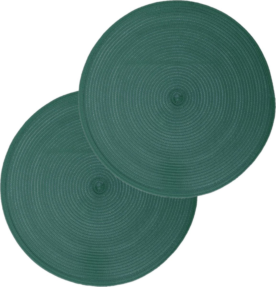 Secret de Gourmet ronde placemat - Set van 8x stuks - emerald groen - gevlochten kunststof - Dia 38 cm - Onderleggers