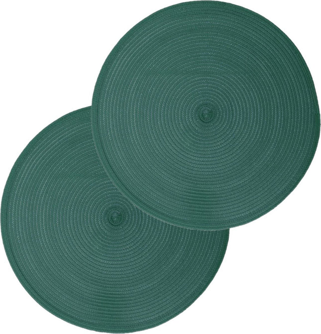 Secret de Gourmet ronde placemats – set van 4, emerald groen, Ø 38 cm