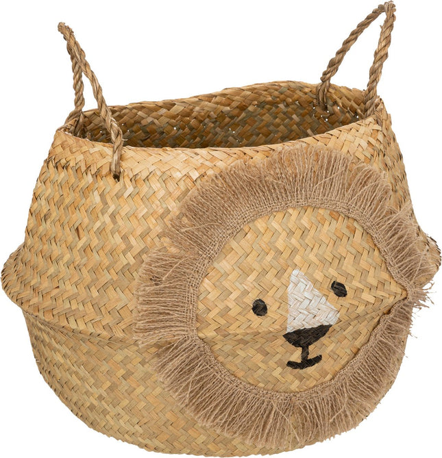 Atmosphera Kids opbergmand leeuw – rieten mand voor de kinderkamer, Ø 35 cm