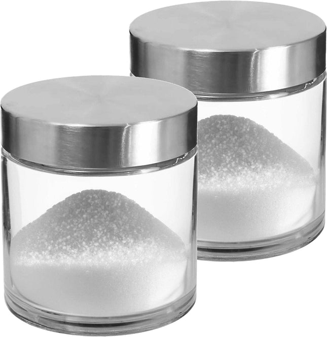 2x bocaux/récipients de conservation en verre de 0,75L avec couvercle en acier inoxydable - 750 ml - Récipients de conservation avec couvercle hermétique