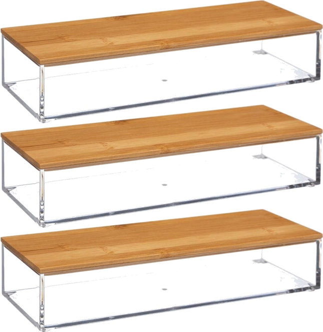 5Five organizer met bamboe deksel, set van 3 – voor sieraden en make-up