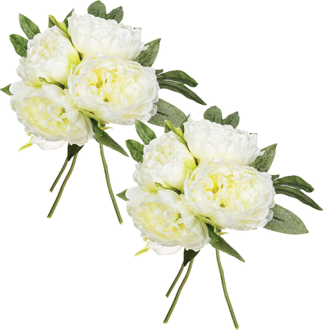 Atmosphera kunstbloemen boeket pioenrozen – 8 stuks, ivoorwit, 30 cm
