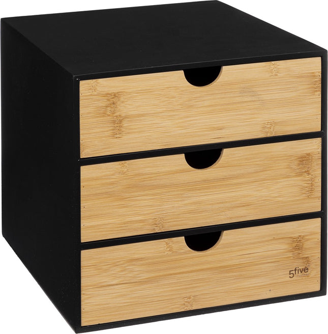 5Five Bava bamboe bureautoren met 3 lades – bureau organizer