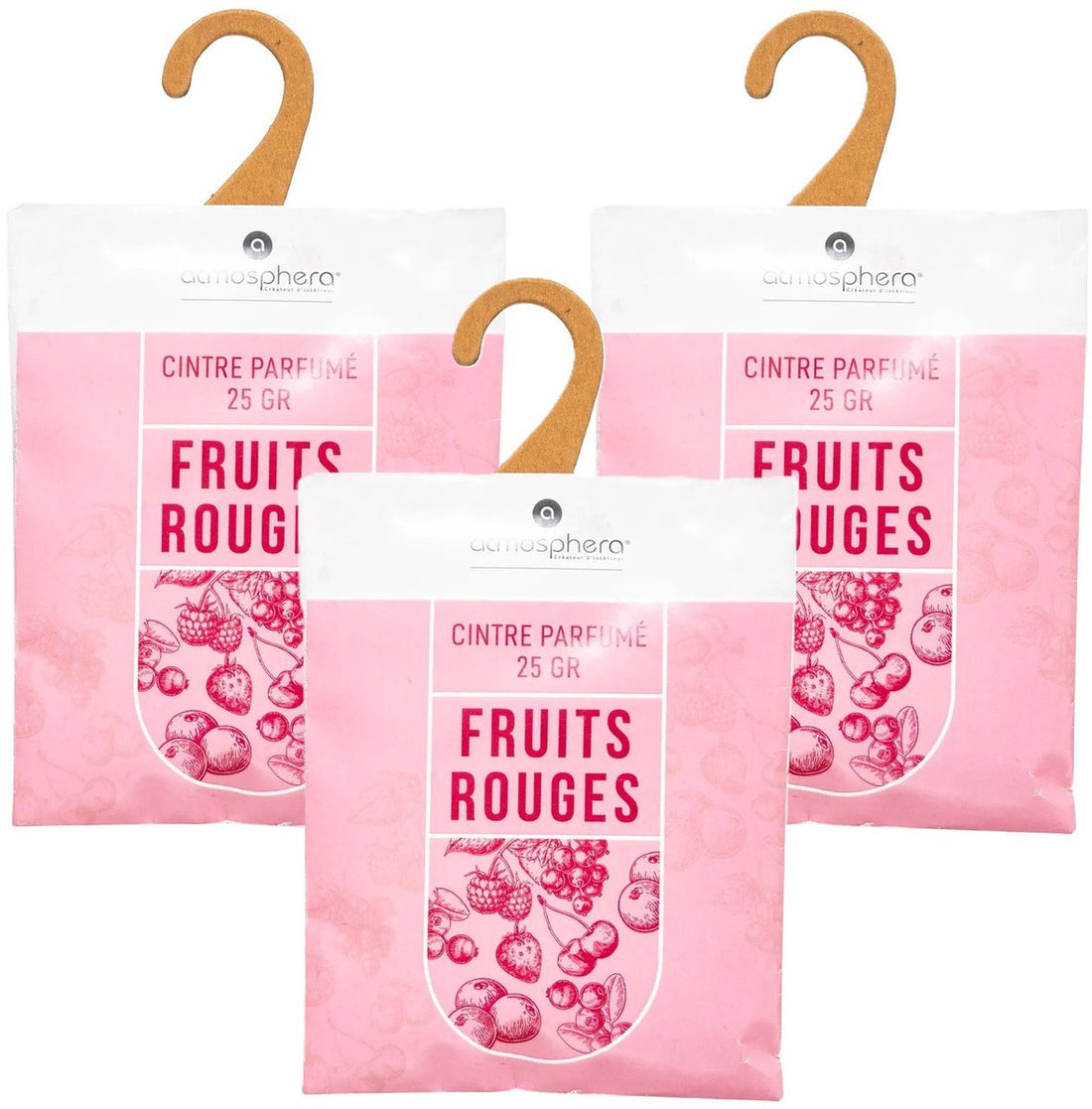 Atmosphera geurzakjes rood fruit met ophanghaak – voor kledingkast en lades