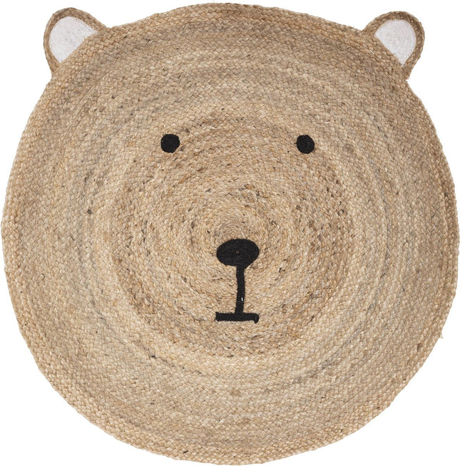 Atmosphera Kids jute vloerkleed beer – voor de kinderkamer, Ø 100 cm
