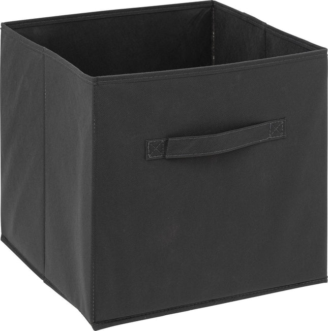 5Five Panier de rangement / petit panier pour étagère - Gris foncé - 31 x 31 x 31 cm - 29 litres - Paniers pour meuble à cases - Tissu avec fond renforcé - Pliable