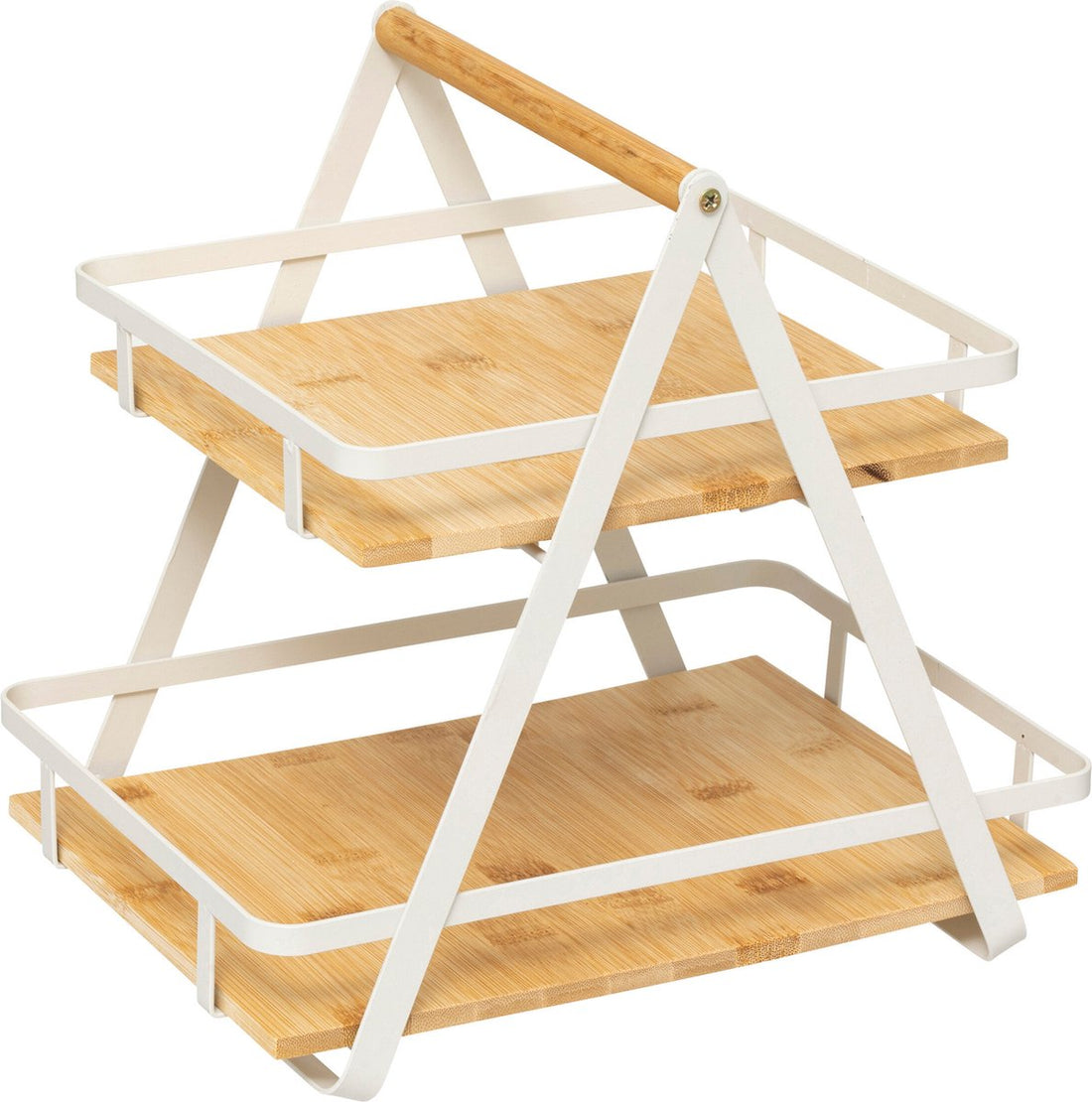 5Five Ordera opbergrekje met 2 niveaus – bamboe en staal, zwart/beige