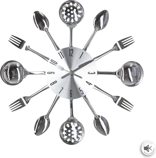 Atmosphera keukenklok met bestek – metalen wandklok, Ø 38 cm