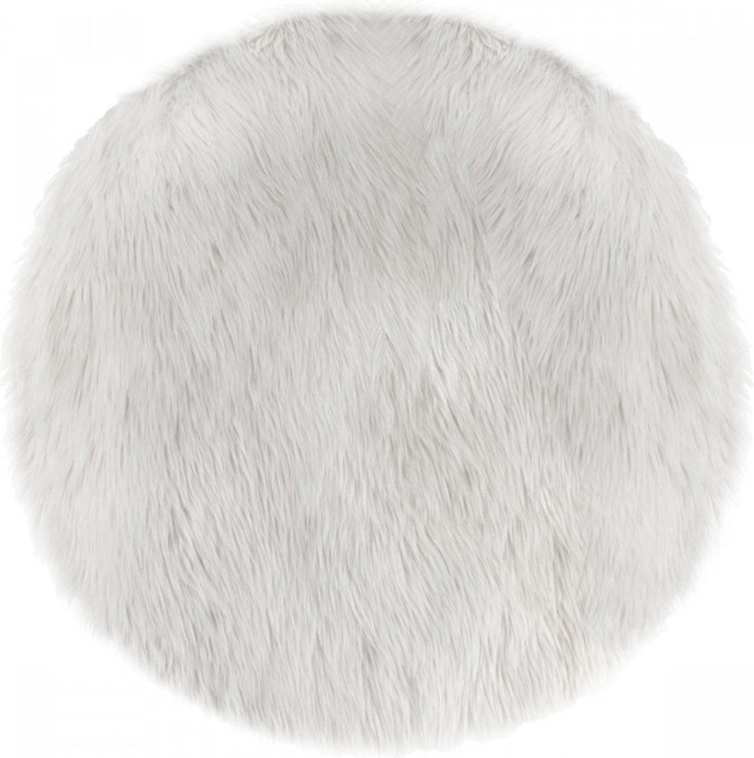 Atmosphera Kids vloerkleed van faux fur – wit kinderkleed, Ø 90 cm
