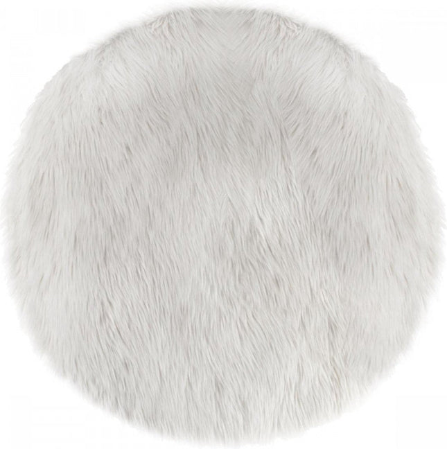 Atmosphera Kids vloerkleed van faux fur – wit kinderkleed, Ø 90 cm