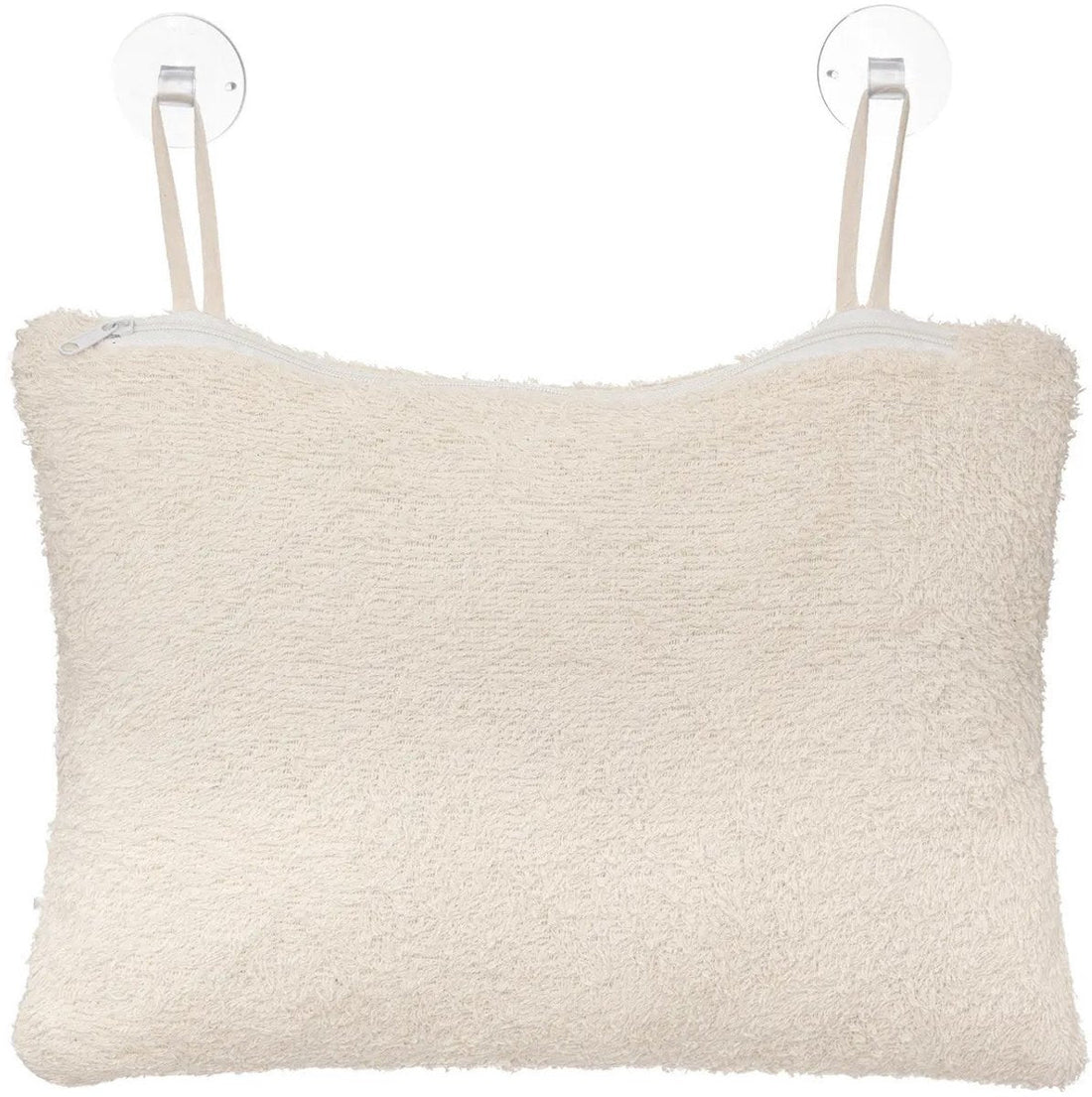 5Five badkussen beige – met 2 zuignappen en afneembare, wasbare hoes