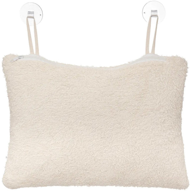 5Five badkussen beige – met 2 zuignappen en afneembare, wasbare hoes