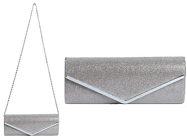 Glitter clutch – avondtasje met afneembare schouderketting, 4 kleuren – foto 7