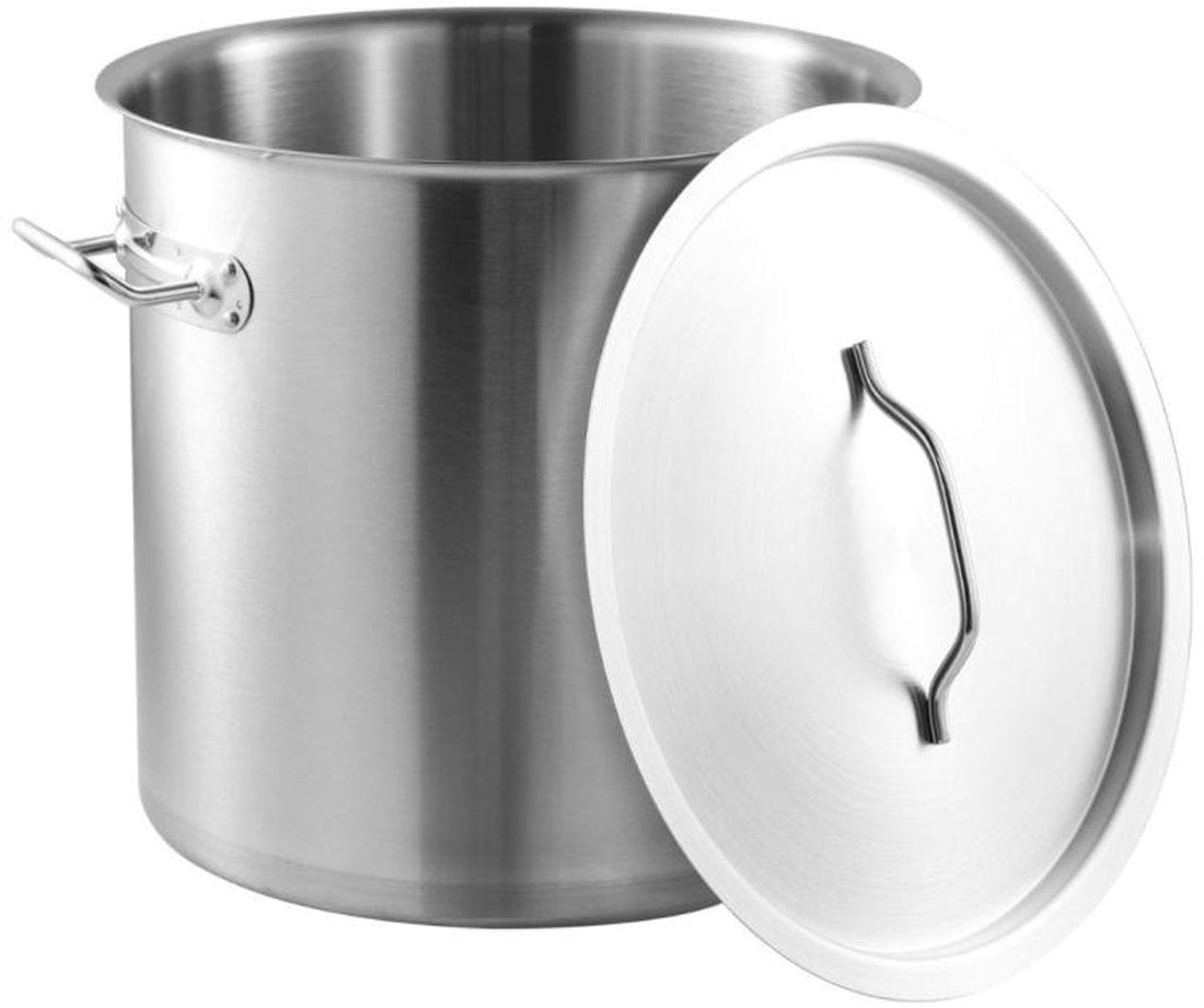 KINGHoff Marmite 25 Litres - Acier Inoxydable - Ø32 cm - Compatible Induction - Couvercle Inclus - Faitout Professionnel pour Grandes Quantités - 25L