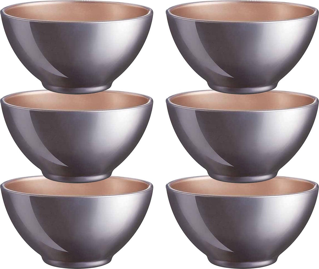 Luminarc glazen schaaltjes lila – set van 6 kommetjes, Ø 13 cm, 500 ml