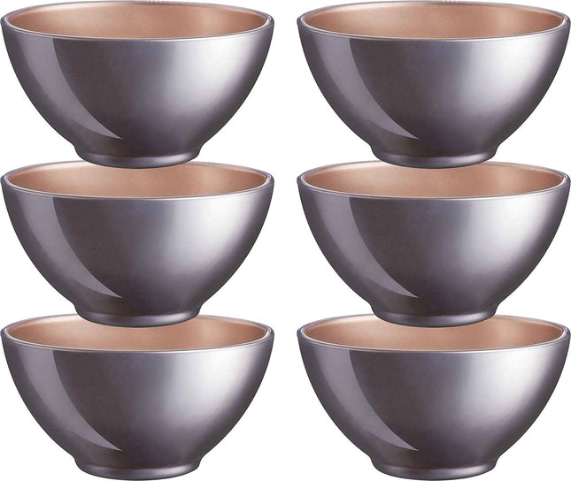 Luminarc glazen schaaltjes lila – set van 6 kommetjes, Ø 13 cm, 500 ml