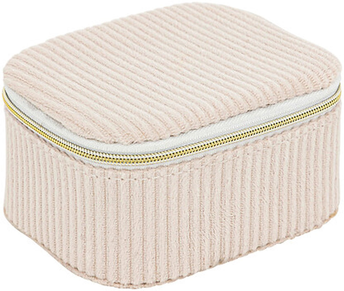 Atmosphera sieradenkistje Bijou met rits – crème fluweel, 9 x 5 x 11 cm