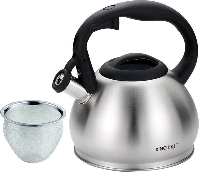 Kinghoff 1633 fluitketel RVS 1,2 liter – kleine fluitketel, ook voor inductie